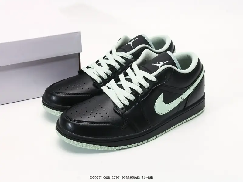 Air Jordan 1 Low 黑薄荷绿 AJ1 低帮休闲板鞋 同步官方配色 市场唯一独家头层皮打造 原鞋 DC0774-008 #27954953395063